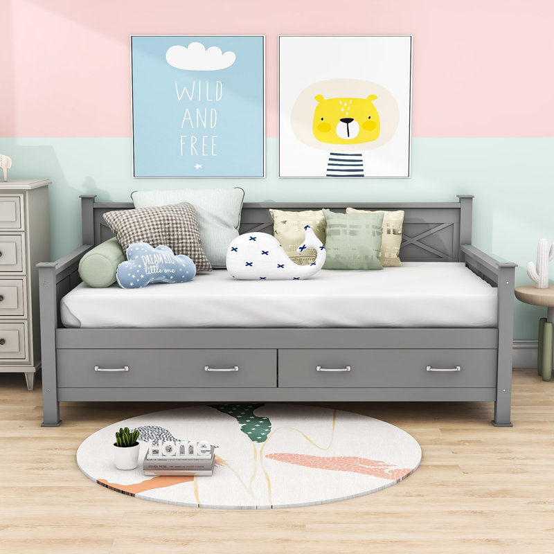 Grey twin daybed with storage discount
